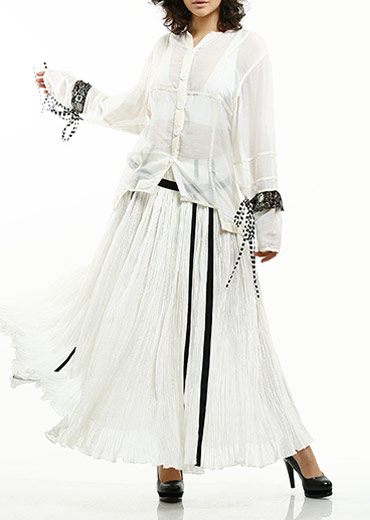 White Embroidered Blouse & Skirt