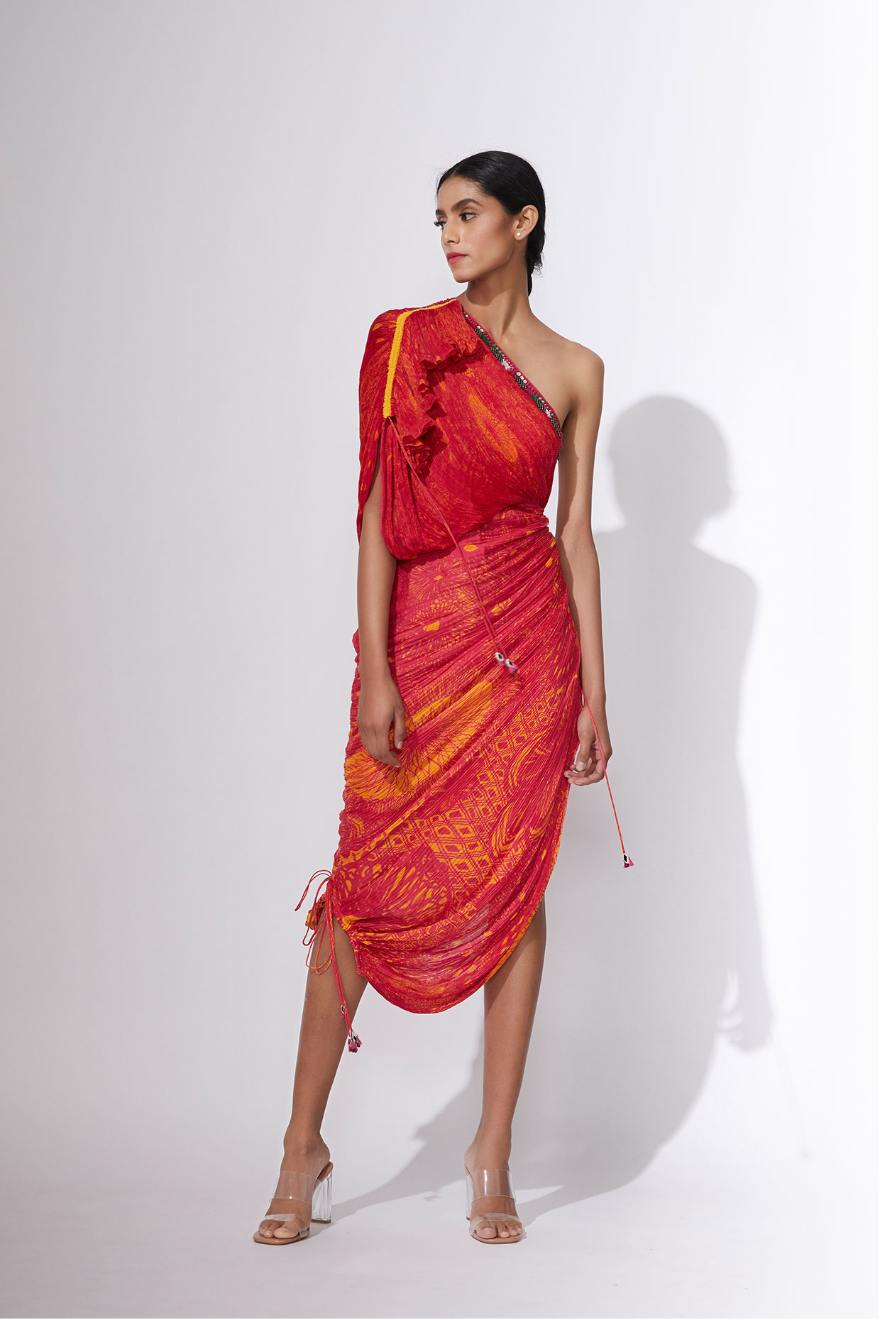 Pleated sari dress