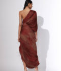 Abstract print sari dress