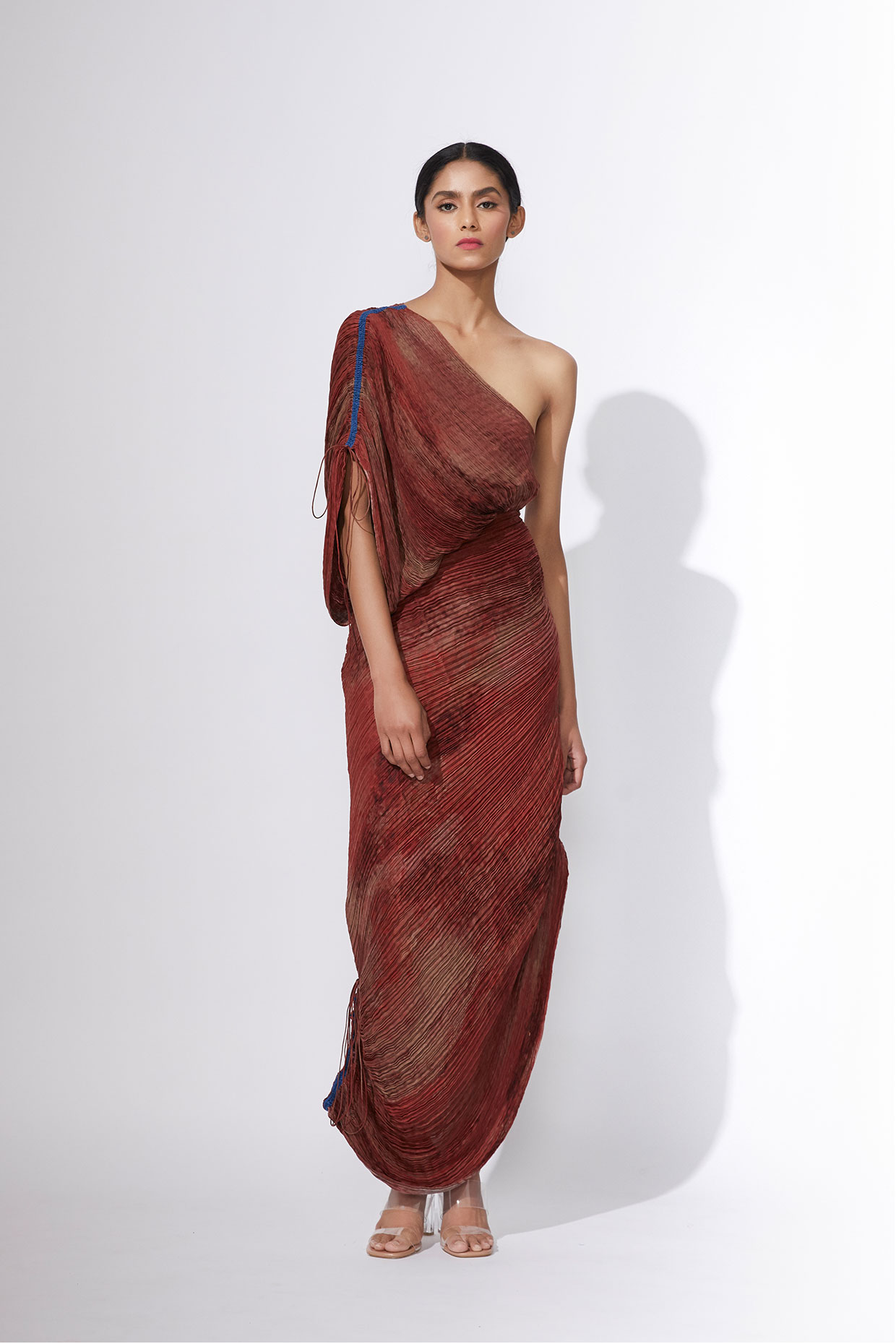 Abstract print sari dress
