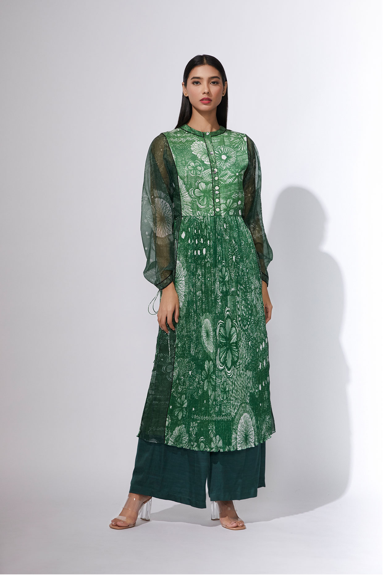 Floral print kurta with trousers