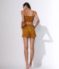 Stripe print bustier with shorts