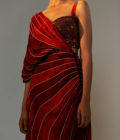 Hand embroidered bustier & pleated sari