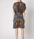 Abstract print hand micropleated dress