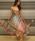 Abstract line print maxi dress