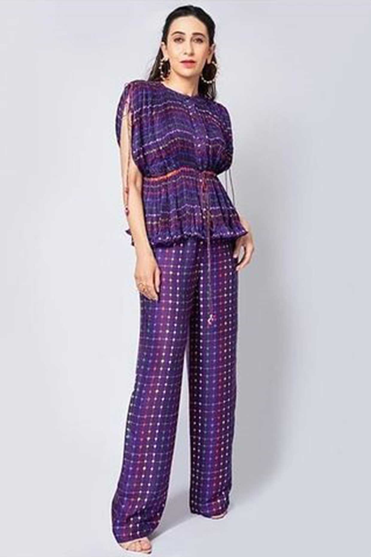 Stitch print kaftan blouse and trouser coord set
